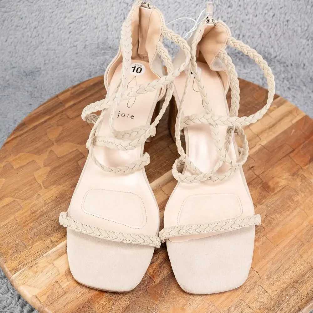 Joie Felina Women's Taupe Strappy Open Toed Casual Heeled Sandals Size 10‎